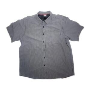 The North Face Mens Button Down Shirt XL Black Block Plaid Collared Vented